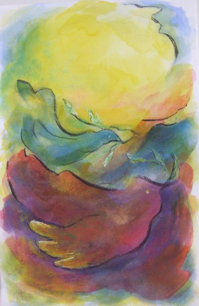 Two Birds and the Sun Fly East Looking For Spring